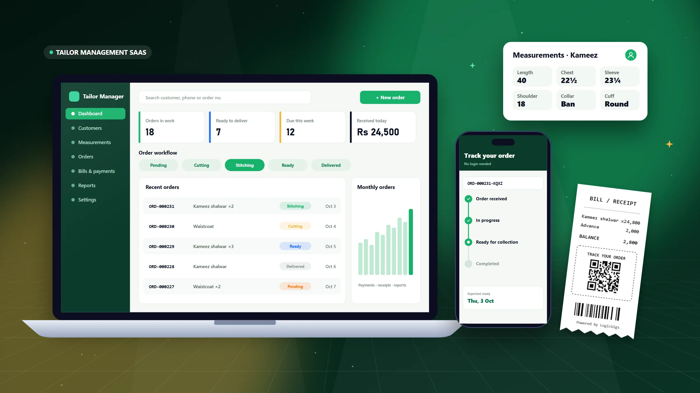 Tailor Management System (SaaS)